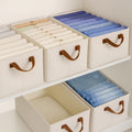 Grozaro Foldable White Wardrobe Organizer With Durable Handle