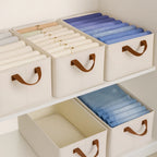 Grozaro Foldable White Wardrobe Organizer With Durable Handle