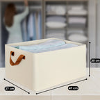 Grozaro Foldable White Wardrobe Organizer With Durable Handle