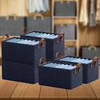 Grozaro Foldable Navy-Blue Wardrobe Organizer With Durable Handle