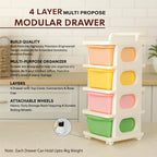 Grozaro Multipurpose 5-Layer Smart Modular Drawer with Wheels