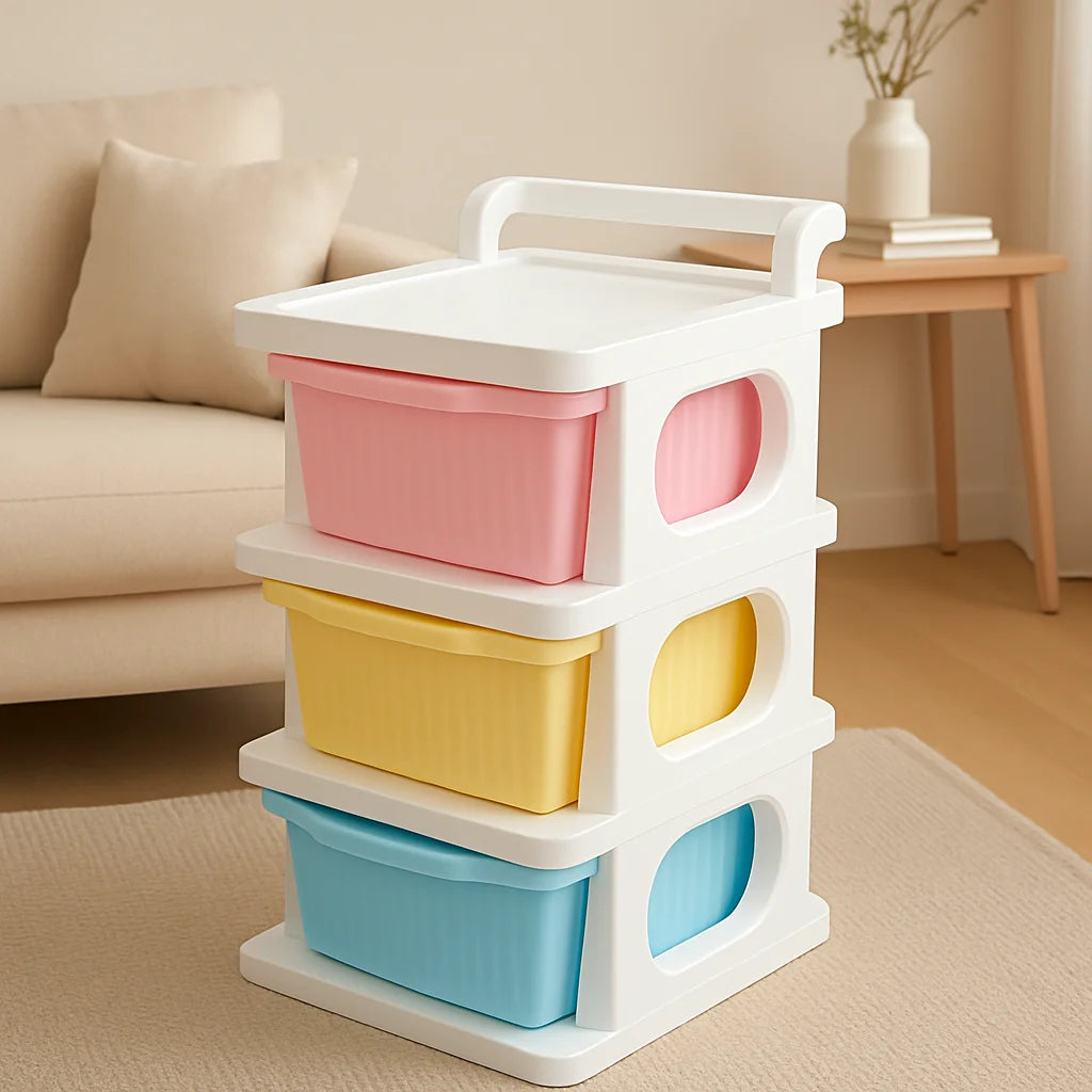 Grozaro Multipurpose 3-Layer Smart Modular Drawer with Wheels
