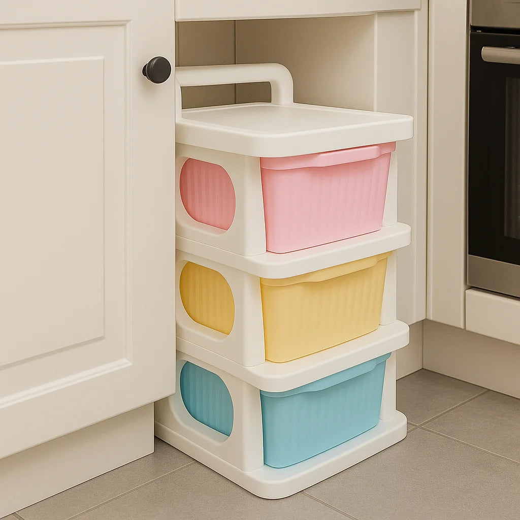 Grozaro Multipurpose 3-Layer Smart Modular Drawer with Wheels