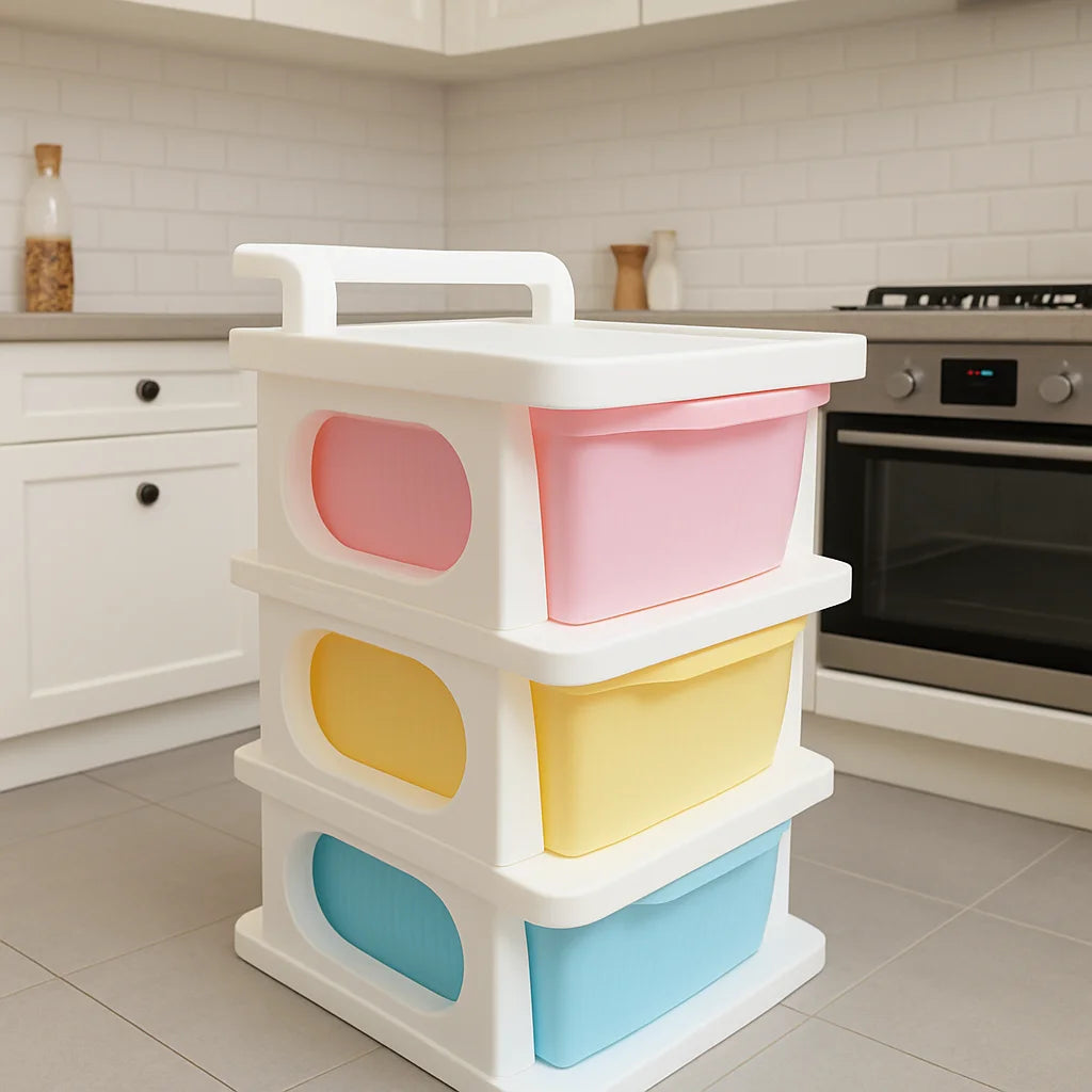 Grozaro Multipurpose 3-Layer Smart Modular Drawer with Wheels