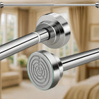 Grozaro Adjustable Shower Curtain Tension Rod 105CM| Non-Drilling| Anti-Skid|Multi-Purpose| Spring Pull Rod - (Stainless Steel)