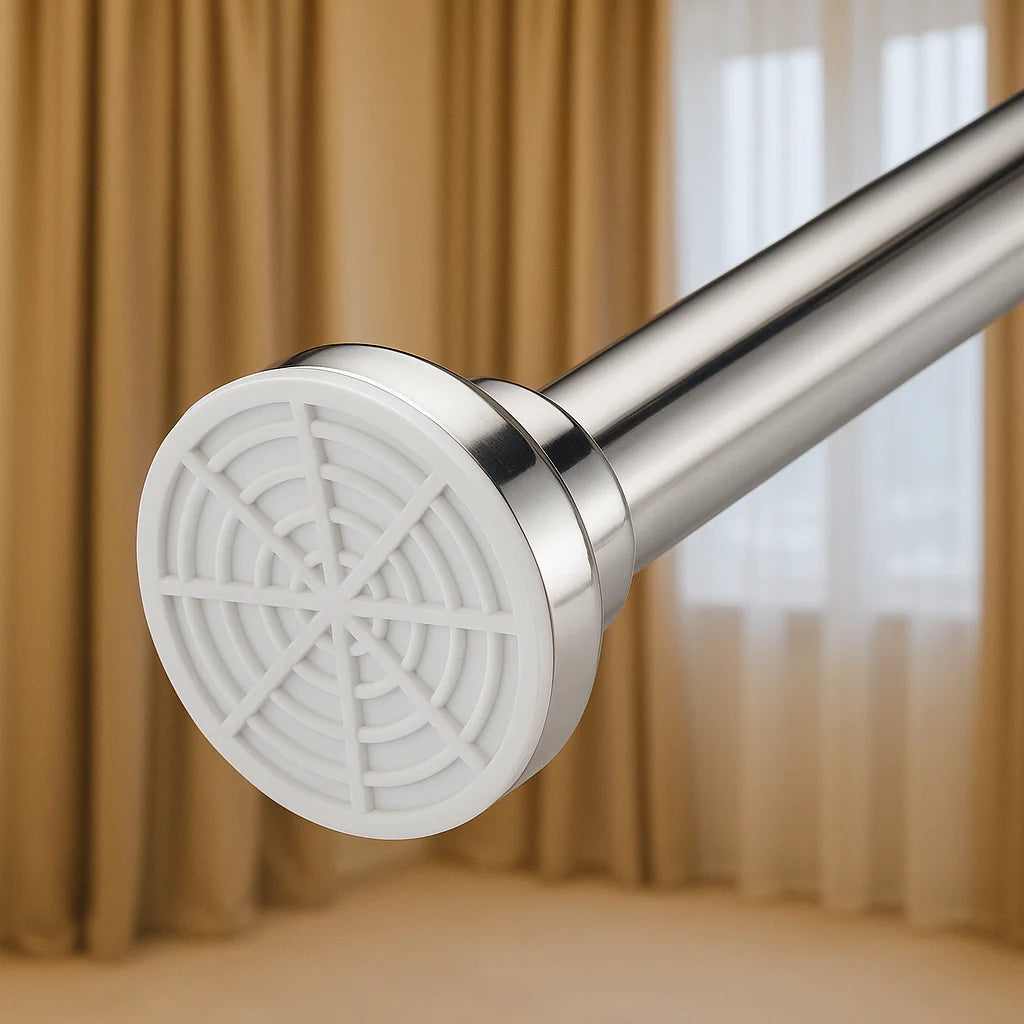 Grozaro Adjustable Shower Curtain Tension Rod 85CM| Non-Drilling| Anti-Skid|Multi-Purpose| Spring Pull Rod - (Stainless Steel)