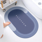 Grozaro Non-Slip 3.5mm Water Soaking Blue Door Mat With Rubber Backing