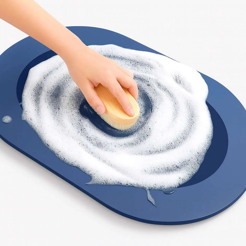 Grozaro Non-Slip 3.5mm Water Soaking Blue Door Mat With Rubber Backing