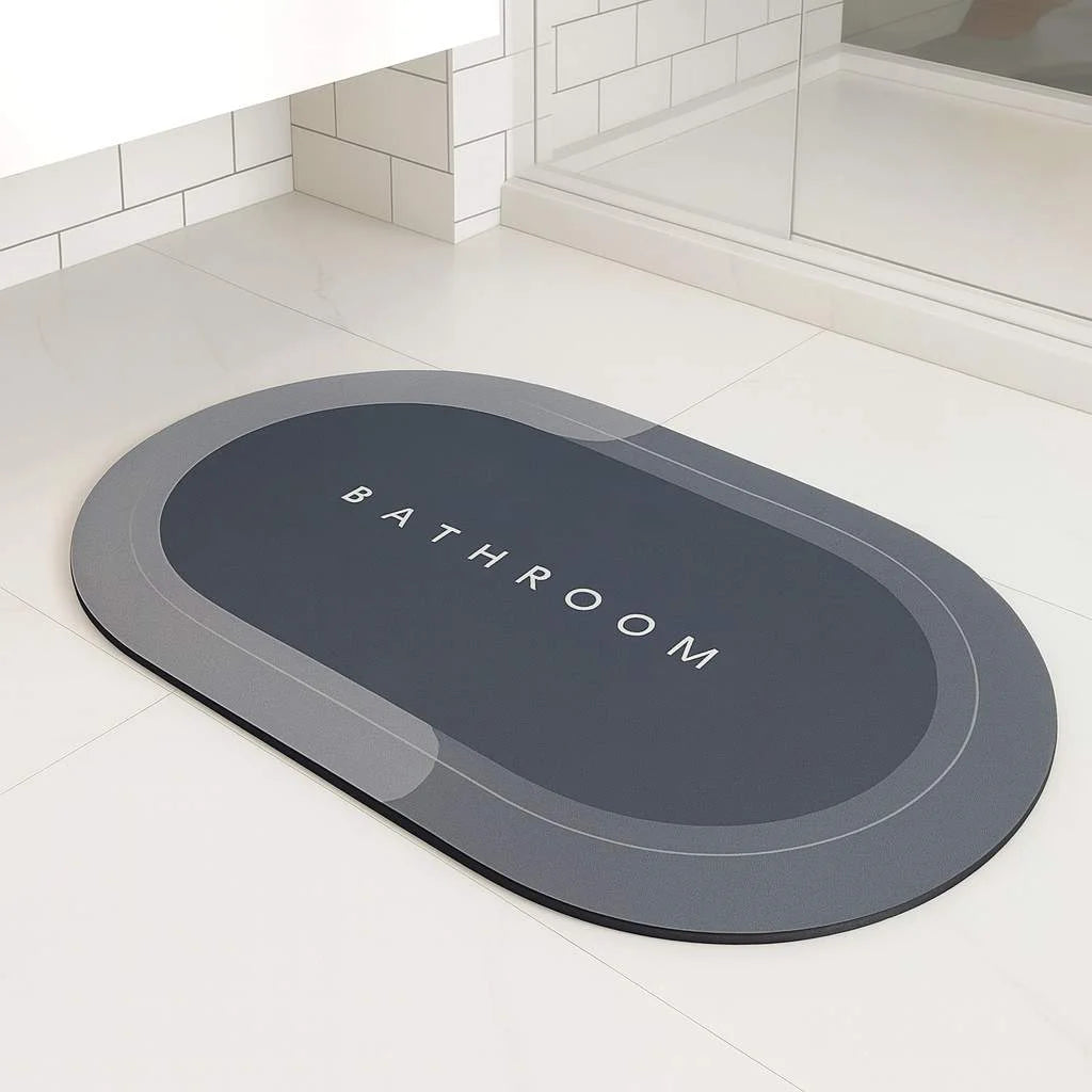 Grozaro Non-Slip 3.5mm Water Soaking Grey Door Mat With Rubber Backing