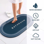 Grozaro Non-Slip 3.5mm Water Soaking Grey Door Mat With Rubber Backing
