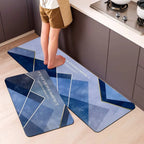 Grozaro Feather Print Non-Slip Kitchen Rug Combo Water Absorbent With Rubber Backing, 120x40cm + 60x40cm