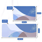Grozaro Leaf Print Non-Slip Kitchen Rug Combo, Water Absorbent with Rubber Backing, 120x40cm + 60x40cm