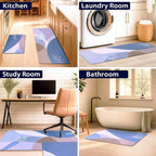 Grozaro Leaf Print Non-Slip Kitchen Rug Combo, Water Absorbent with Rubber Backing, 120x40cm + 60x40cm