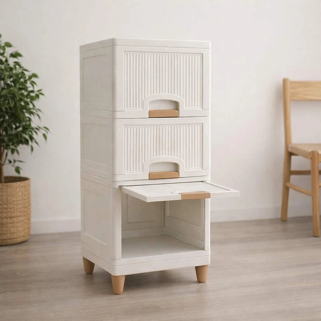 Grozaro Multi Layer Design Flip Top Modular Storage Cabinet (3 Layer)