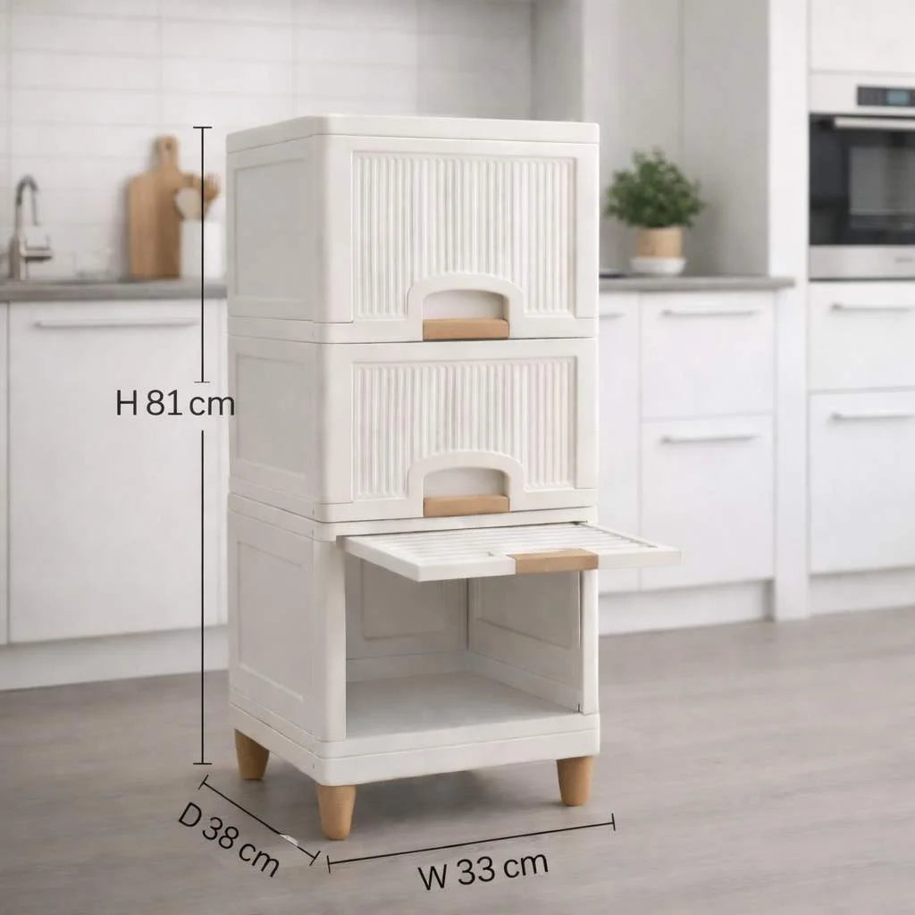 Grozaro Multi Layer Design Flip Top Modular Storage Cabinet (3 Layer)
