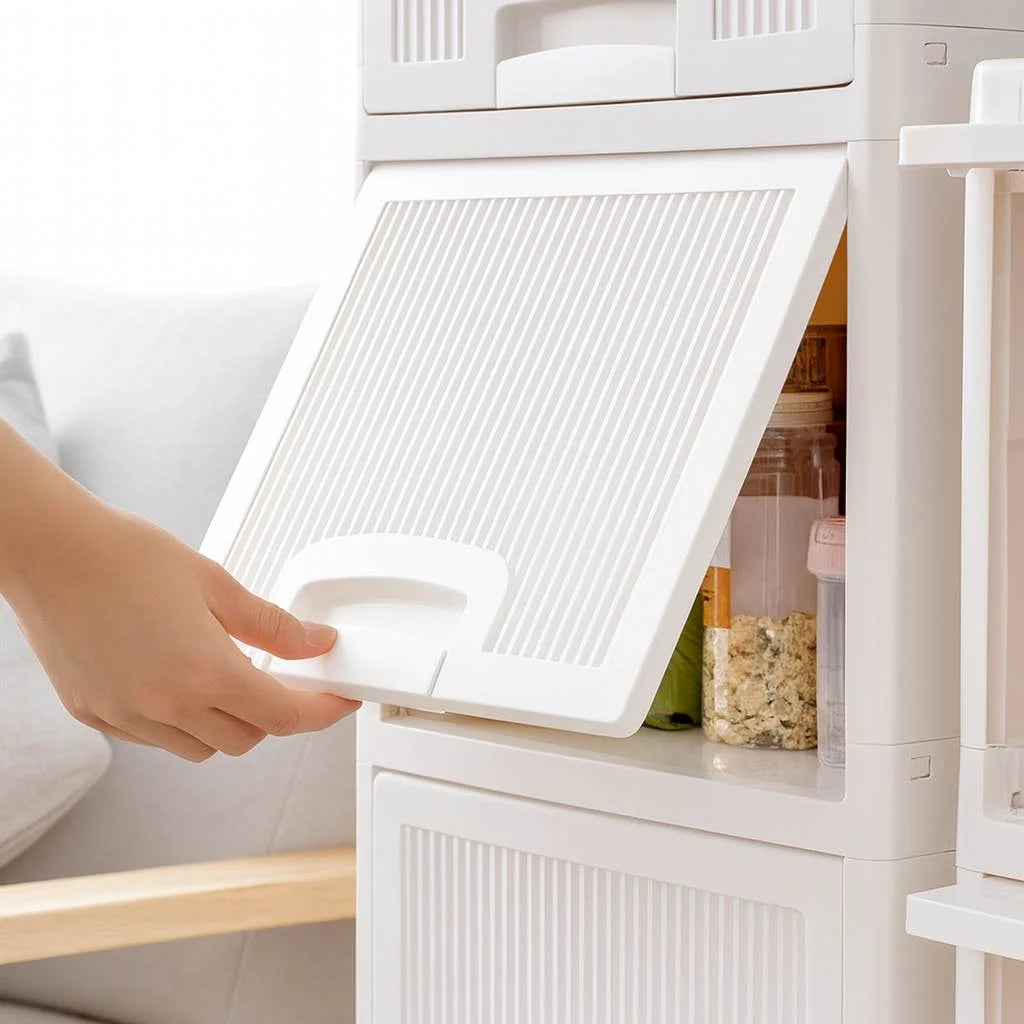 Grozaro Multi Layer Design Flip Top Modular Storage Cabinet (3 Layer)