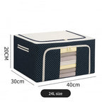 Grozaro Double-Sided Zipper Living Box - Fabric Storage Boxes for Clothes, Saree Cover Bags - 24 Litre, Pack of 1, Polka Dot