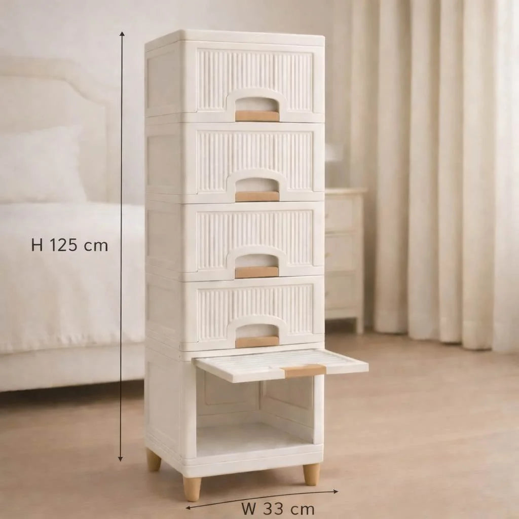 Grozaro Multi Layer Design Flip Top Modular Storage Cabinet (5 Layer)