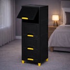 Grozaro Multi Layer Design Flip Top Modular Storage Cabinet Black (4 Layer)