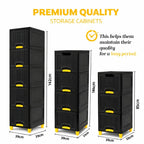 Grozaro Multi Layer Design Flip Top Modular Storage Cabinet Black (4 Layer)