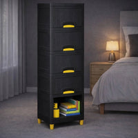 Grozaro Multi Layer Design Flip Top Modular Storage Cabinet Black (5 Layer)