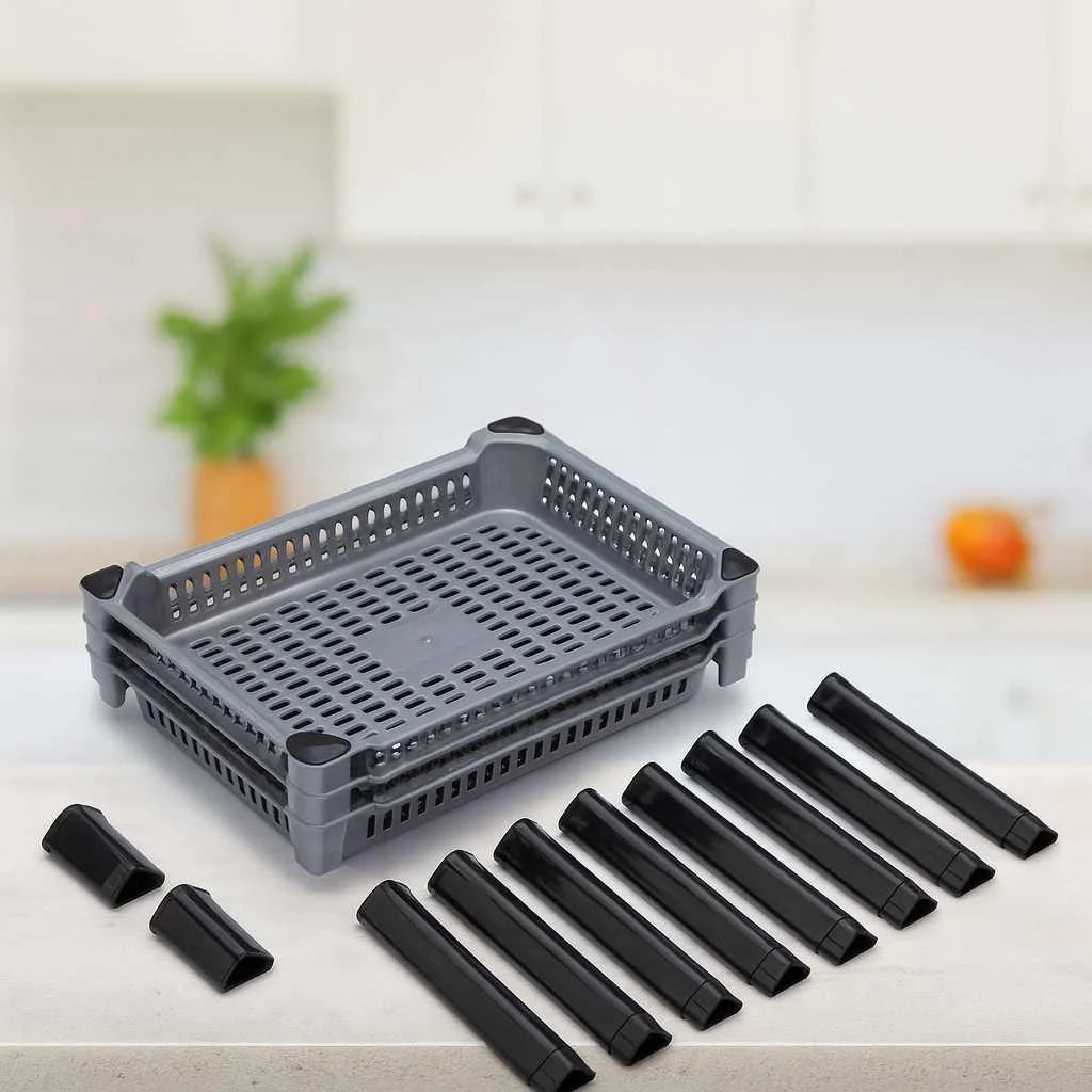 Grozaro 3 Layer Foldable Storage Cart for Home & Kitchen
