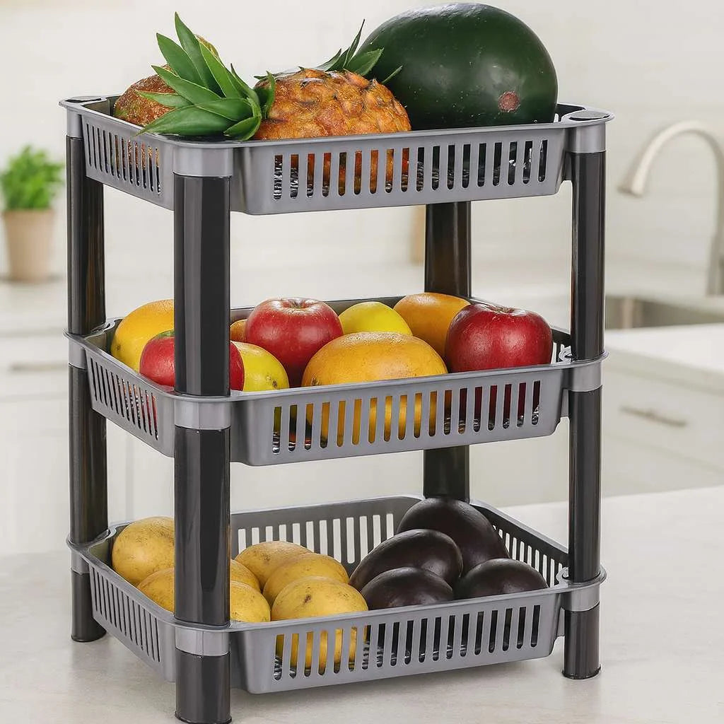 Grozaro 3 Layer Foldable Storage Cart for Home & Kitchen