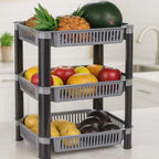 Grozaro 3 Layer Foldable Storage Cart for Home & Kitchen