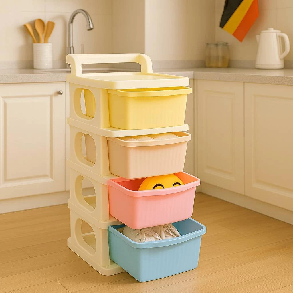 Grozaro Multipurpose 4-Layer Smart Modular Drawer with Wheels