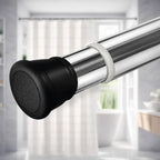 Grozaro Premium Stainless Steel 85CM Adjustable No-Drill Tension Rod with Black Non-Slip Rubber End Caps