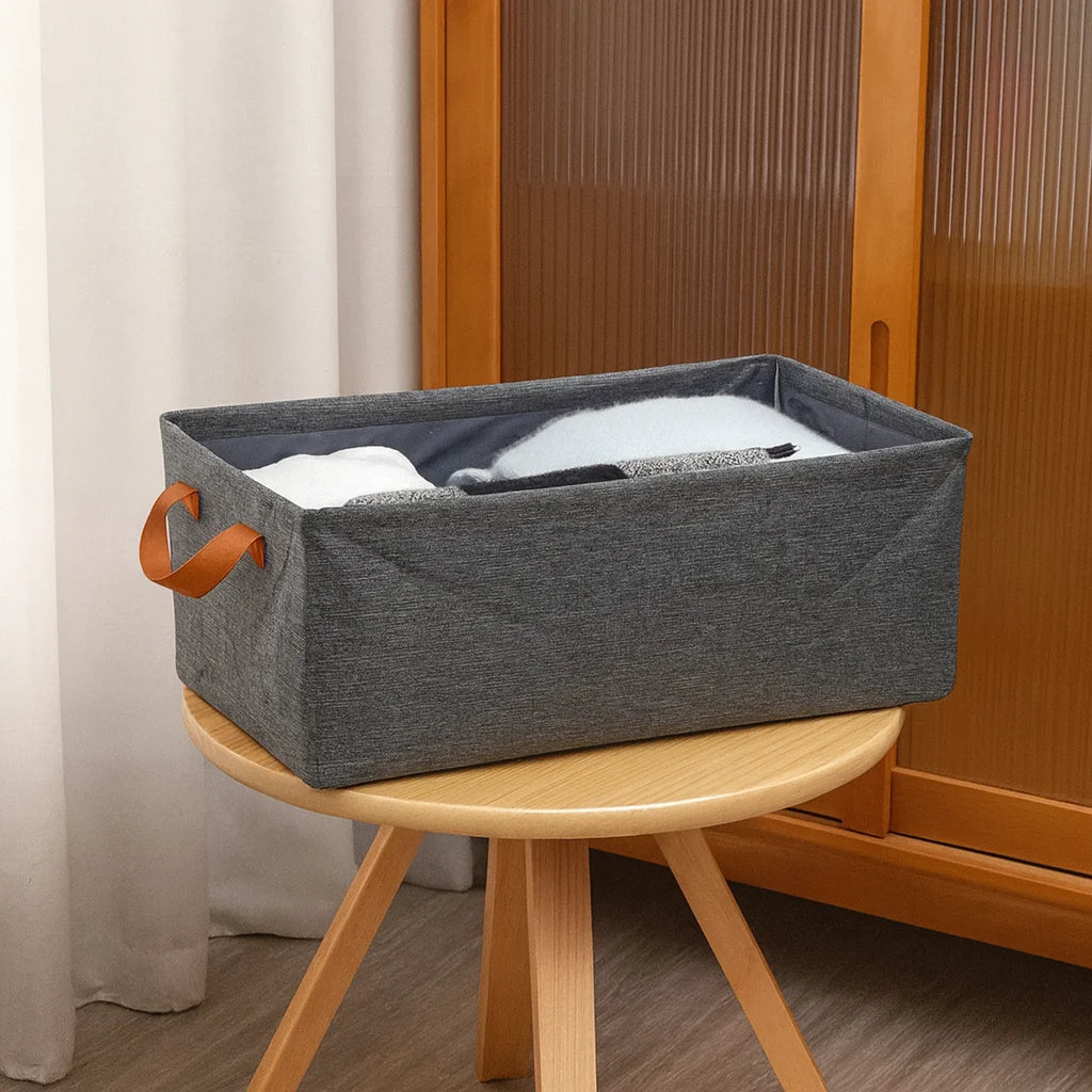 Grozaro Foldable Grey Wardrobe Organizer with Durable Handle