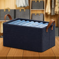 Grozaro Foldable Navy-Blue Wardrobe Organizer With Durable Handle
