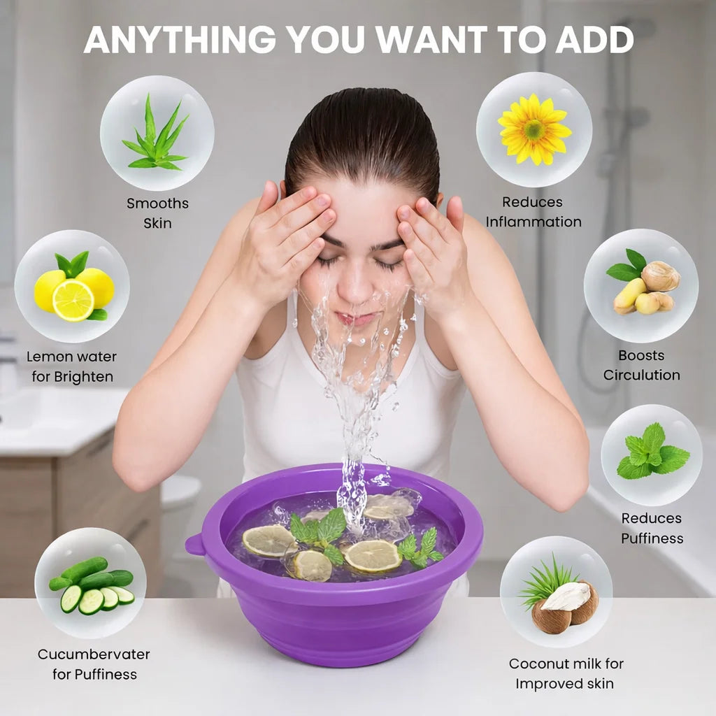 Grozaro Foldable Purple Ice Face Bowl | Cold Therapy Facial Skincare Bowl
