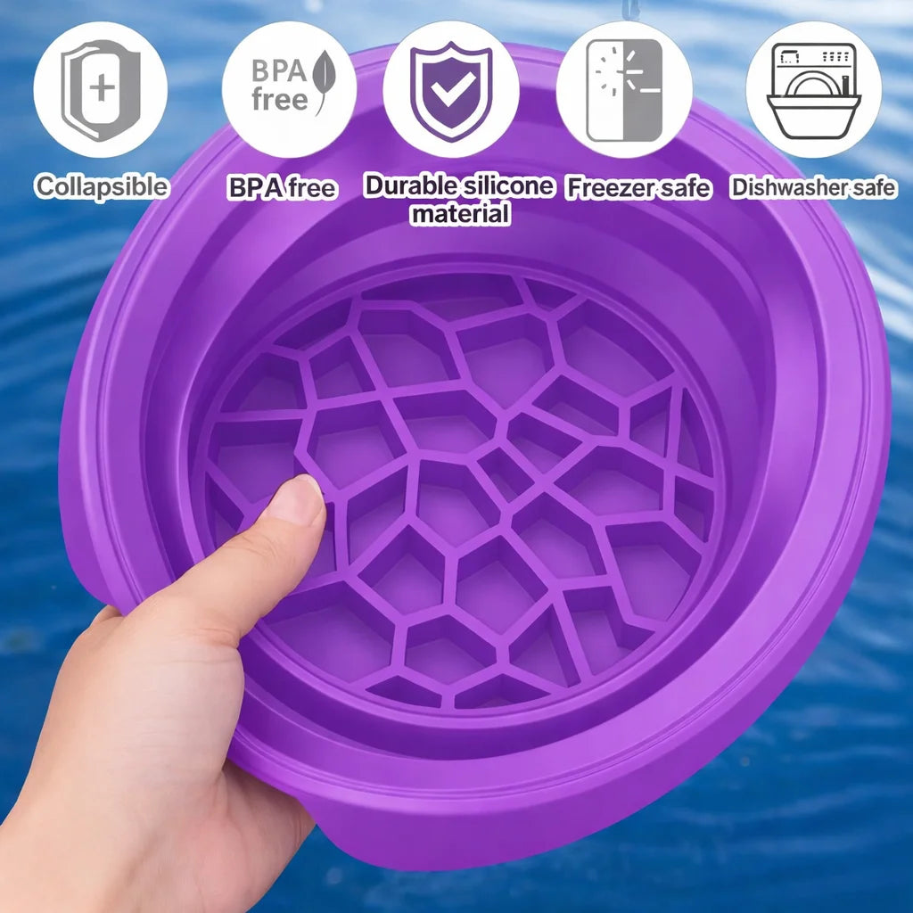 Grozaro Foldable Purple Ice Face Bowl | Cold Therapy Facial Skincare Bowl