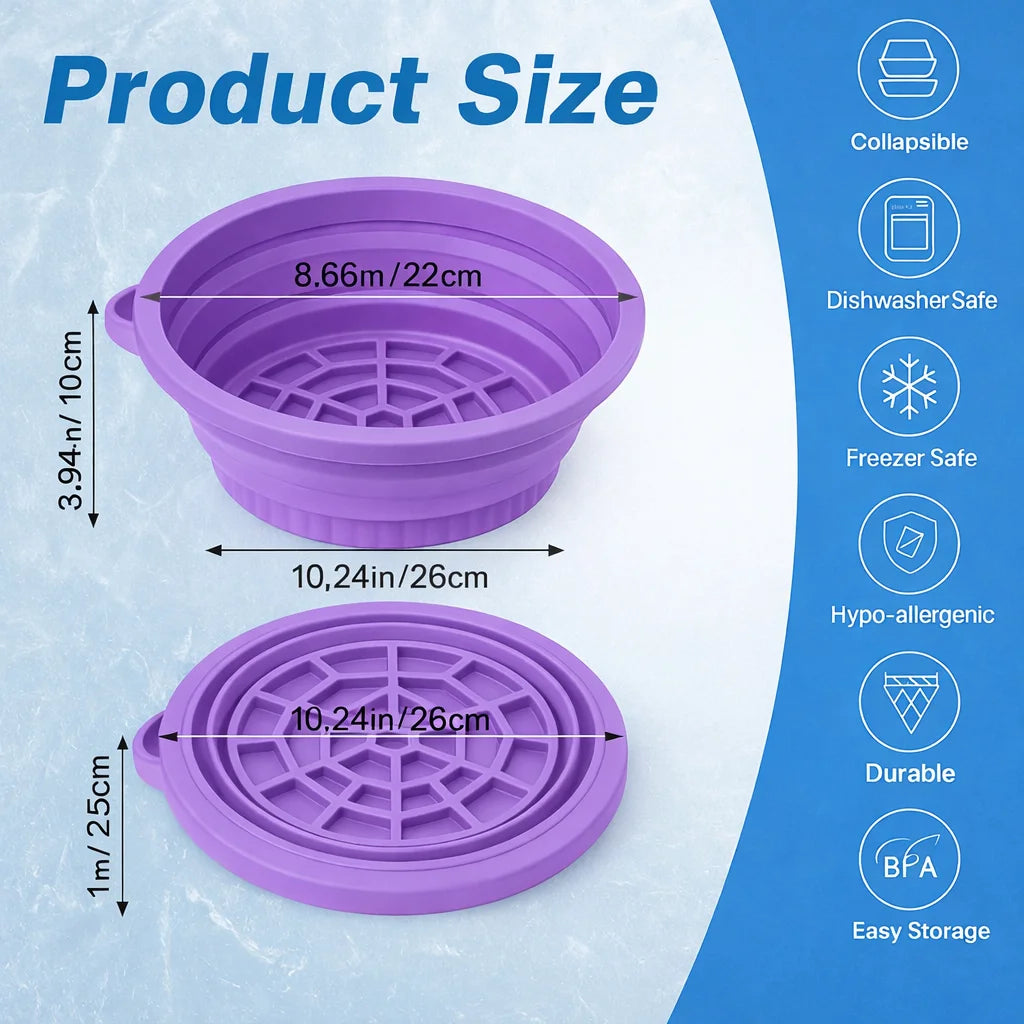 Grozaro Foldable Purple Ice Face Bowl | Cold Therapy Facial Skincare Bowl