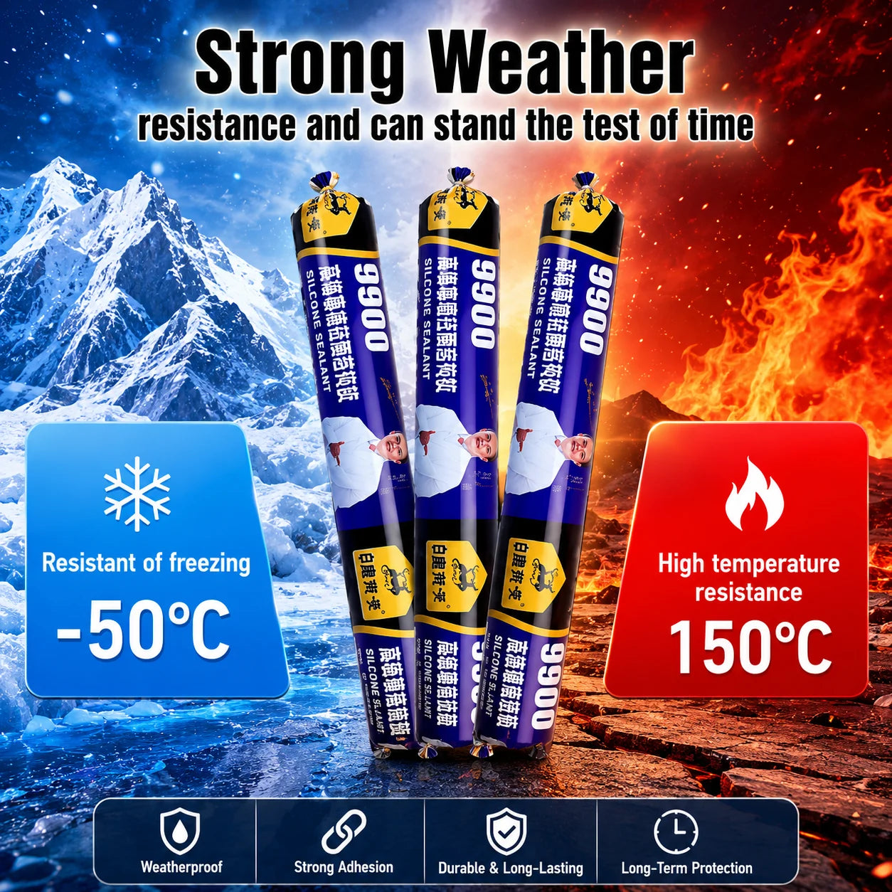Grozaro  Waterproof Silicone Sealant Adhesive for Roof & Leakage Repair | Weather Resistant |