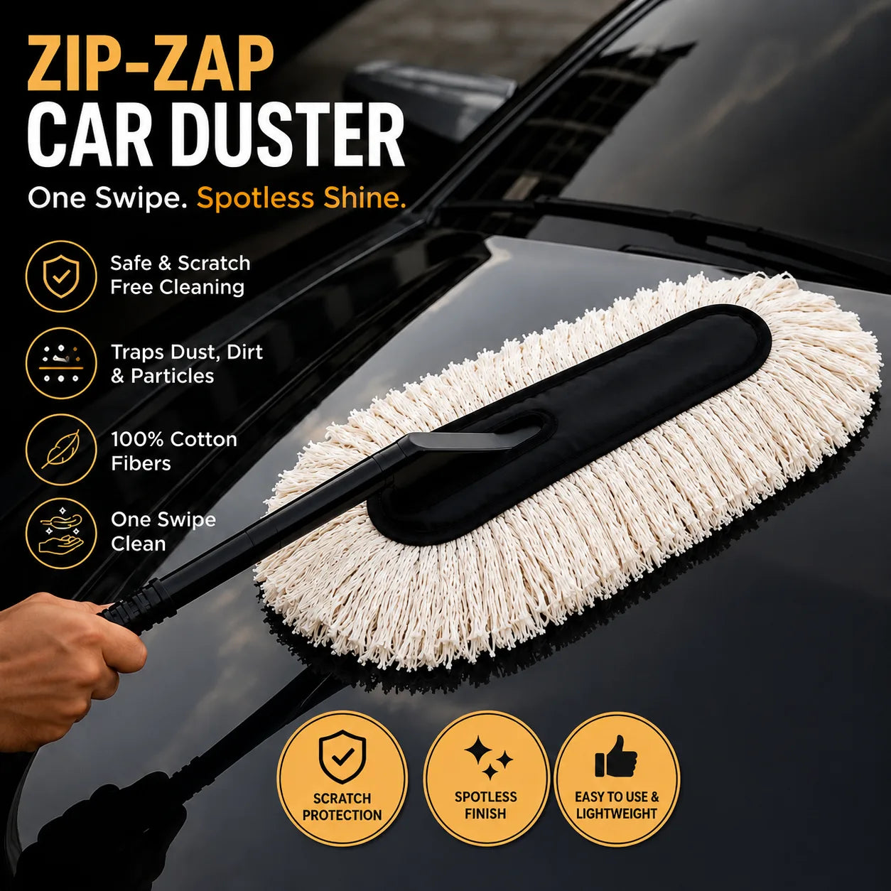 Grozaro ZIP ZAP Car Duster (with Ceramic Wax infused fibres)
