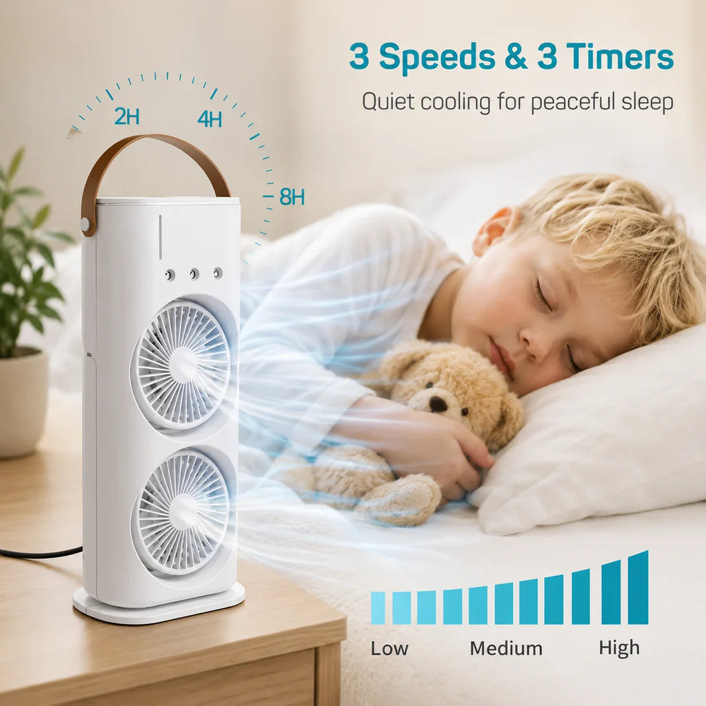 Rechargeable Mini Air Cooler with LED Light