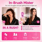 Grosyhub Multicolour 2-in-1 Spray Comb Hair Brush with Built-In Mist Bottle — Anti-Frizz Detangling Brush