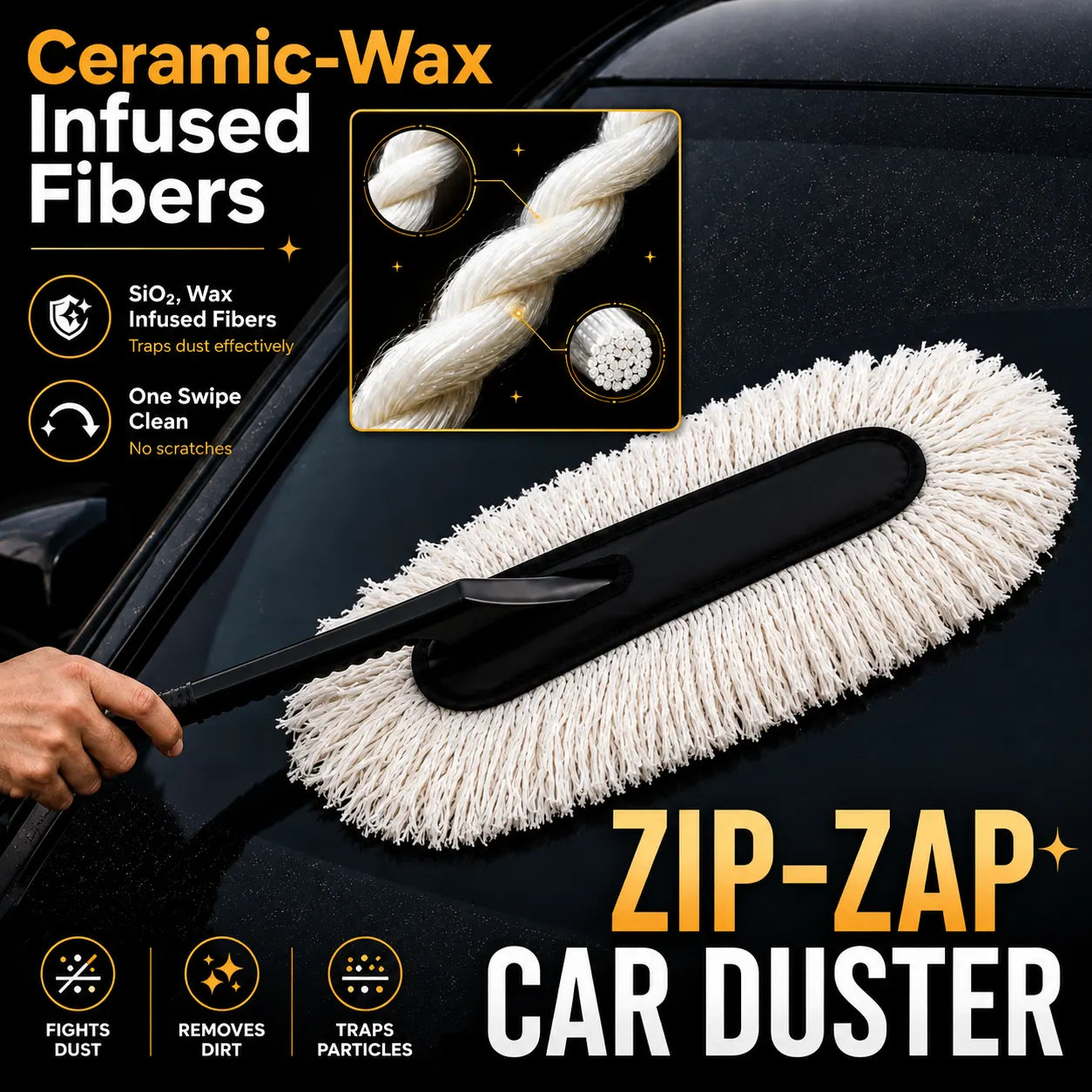 Grozaro ZIP ZAP Car Duster (with Ceramic Wax infused fibres)