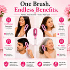 Grosyhub Multicolour 2-in-1 Spray Comb Hair Brush with Built-In Mist Bottle — Anti-Frizz Detangling Brush
