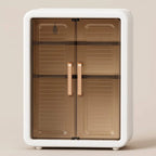 Grozaro Classy White Double Door Wall Mounted Transparent Storage Box with Hooks