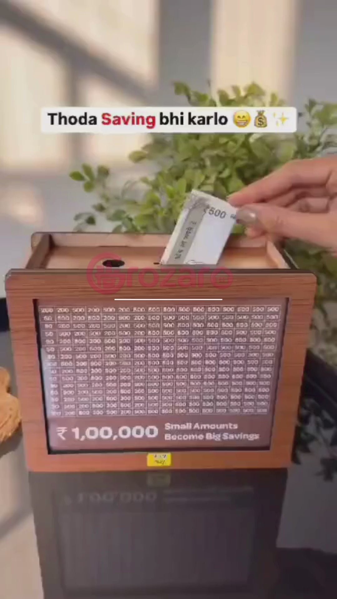 Wooden Money Saving Box Up To 1,00,000 (One Lakh)